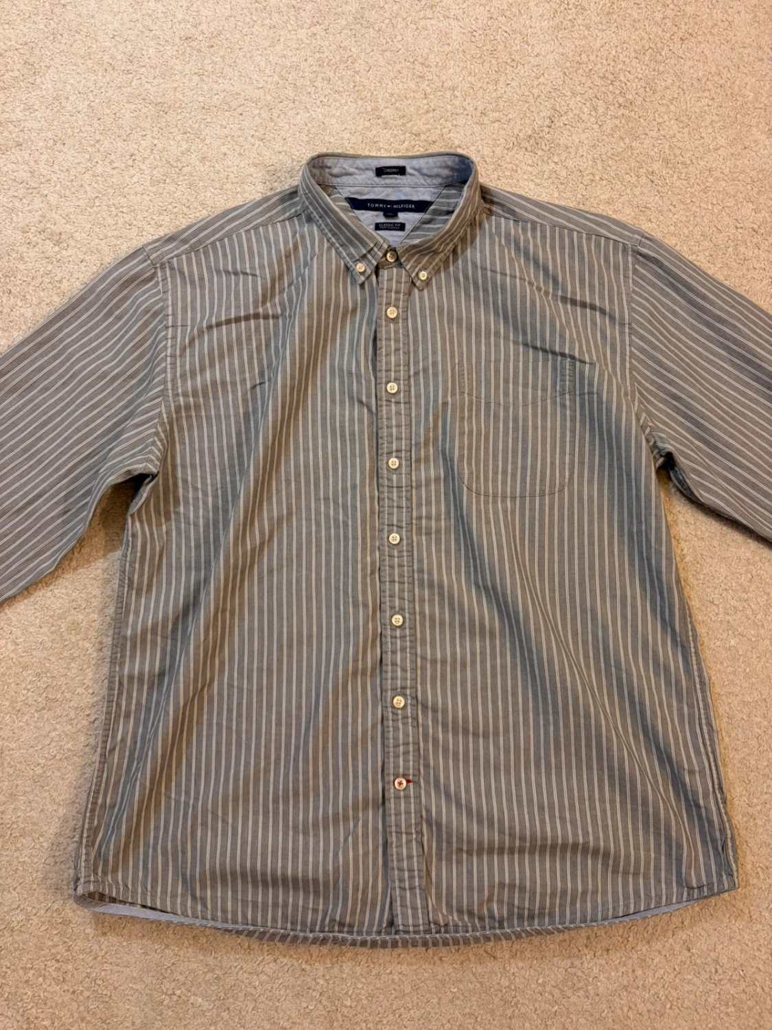 Camicia Tommy Hilfiger Classic Fit Grigio & Bianco - XXL