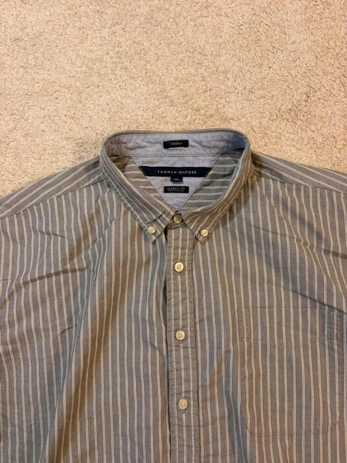 Camicia Tommy Hilfiger Classic Fit Grigio & Bianco - XXL