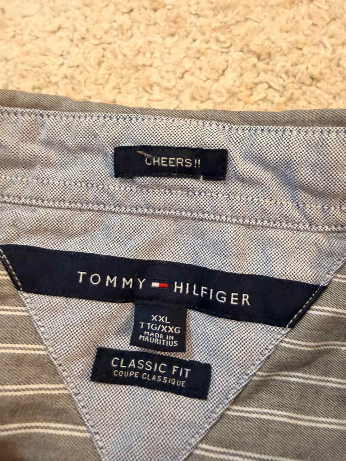 Camicia Tommy Hilfiger Classic Fit Grigio & Bianco - XXL
