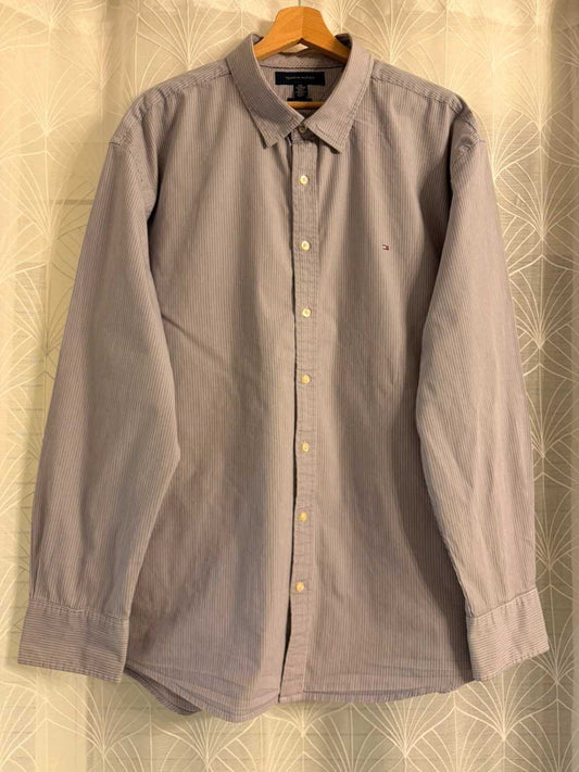 Chemise Tommy Hilfiger Custom Fit Lila, Blanc & Noir - XXL