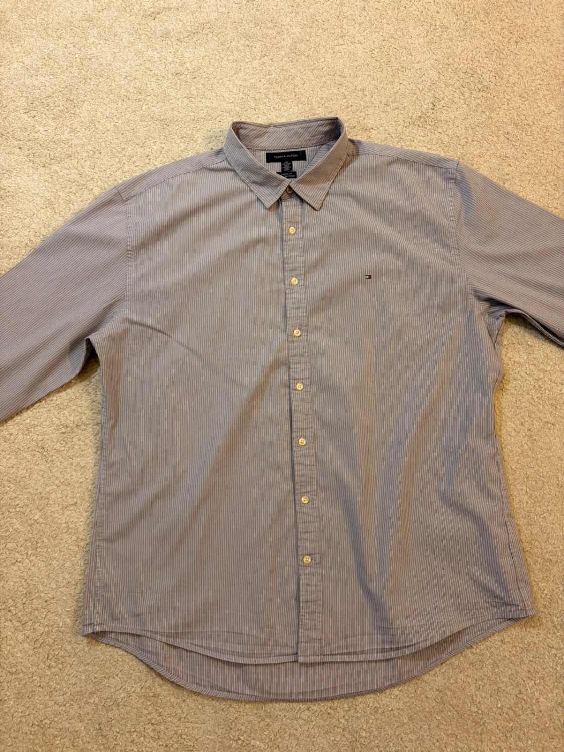 Camicia Tommy Hilfiger Custom Fit Lilla, Bianco & Nero - XXL