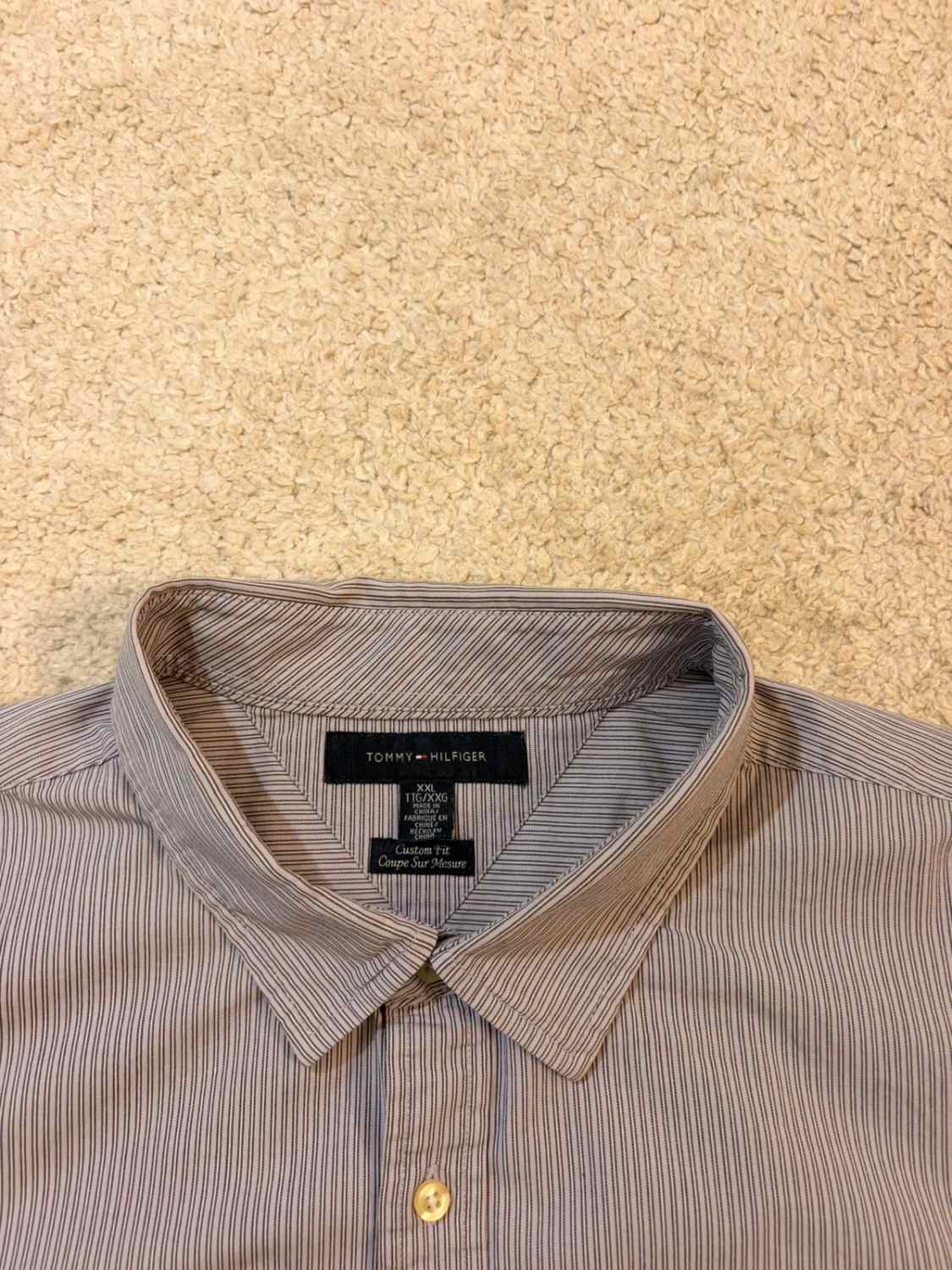 Camicia Tommy Hilfiger Custom Fit Lilla, Bianco & Nero - XXL