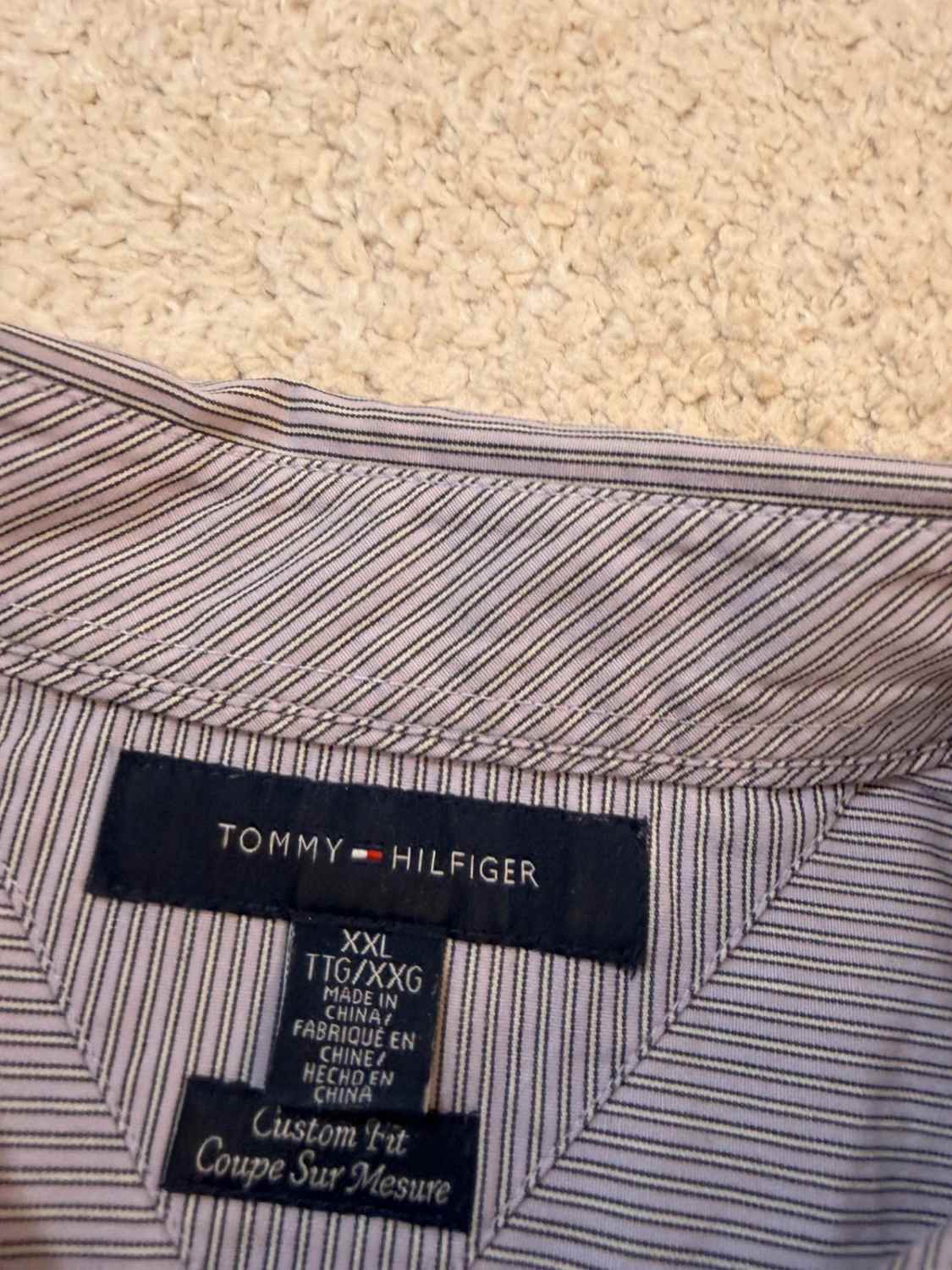 Camicia Tommy Hilfiger Custom Fit Lilla, Bianco & Nero - XXL