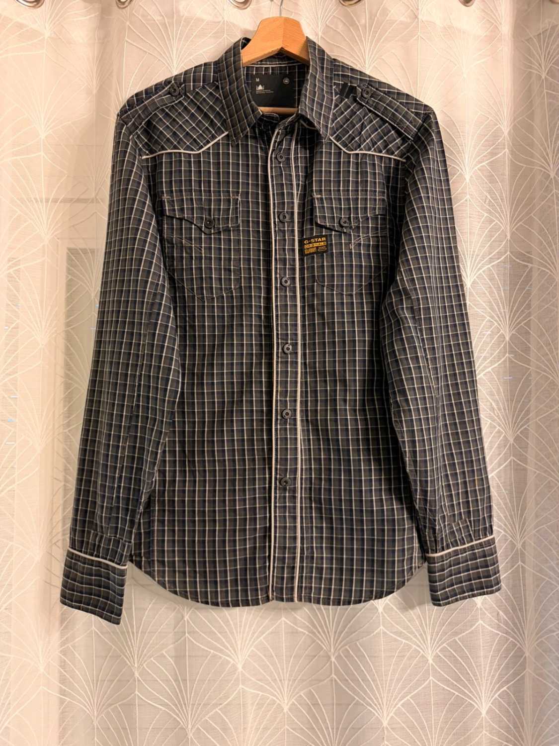 👕 G-Star Raw Slim Fit Overhemd Grijs, Marine & Zwart - M