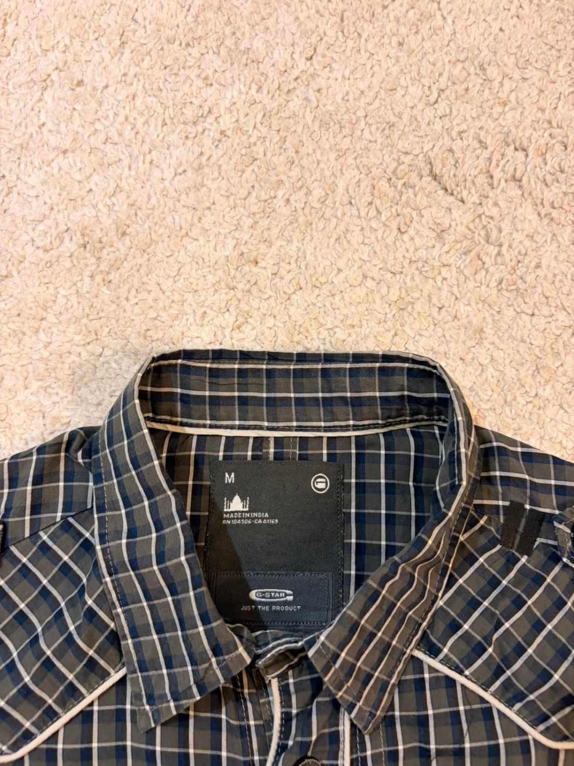 👕 G-Star Raw Slim Fit Overhemd Grijs, Marine & Zwart - M