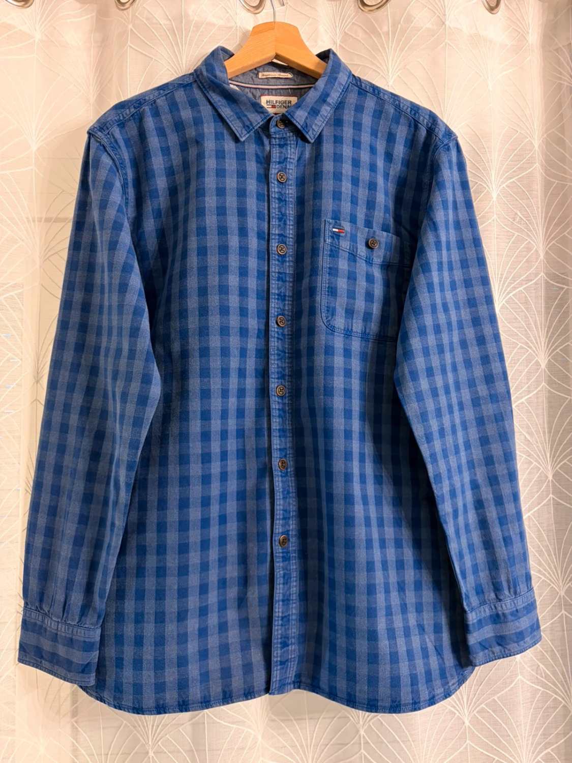 👕 Camisa Hilfiger Denim Marino y Gris - XL