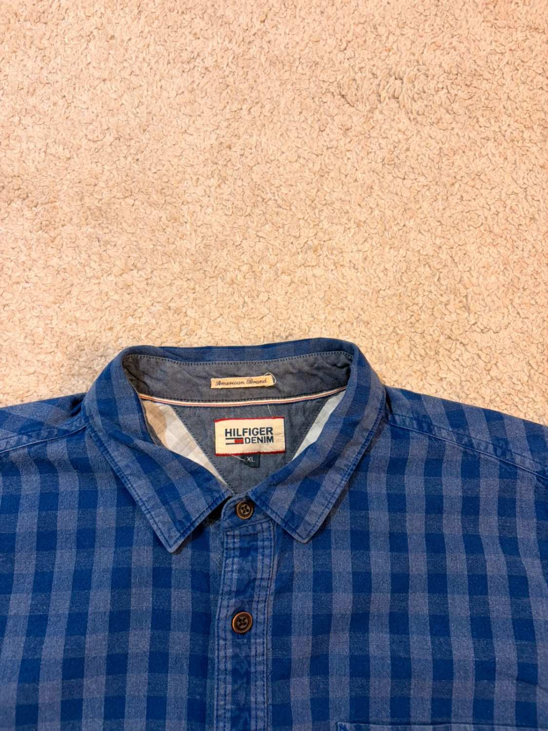 👕 Camisa Hilfiger Denim Marino y Gris - XL