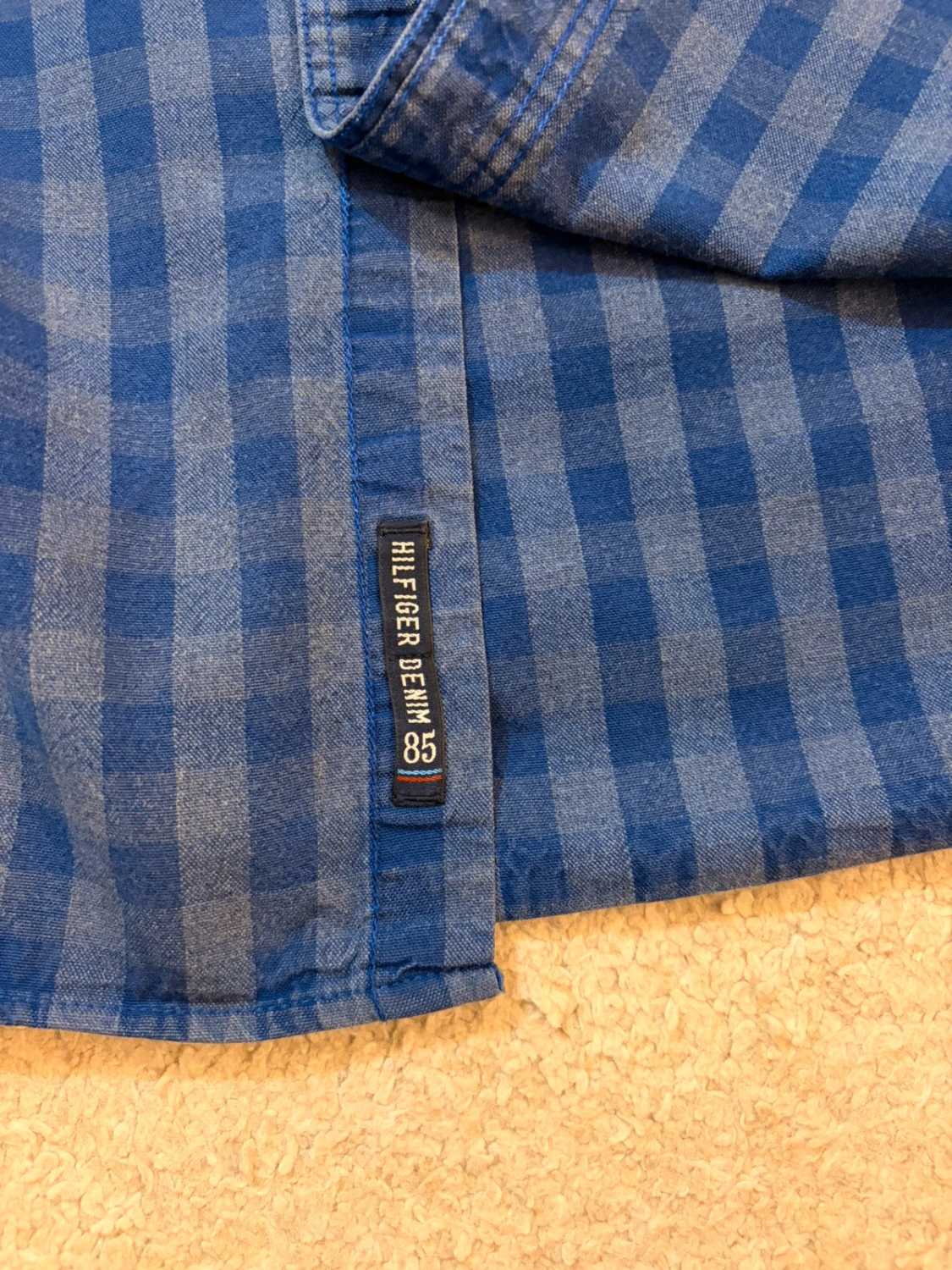 👕 Camisa Hilfiger Denim Marino y Gris - XL