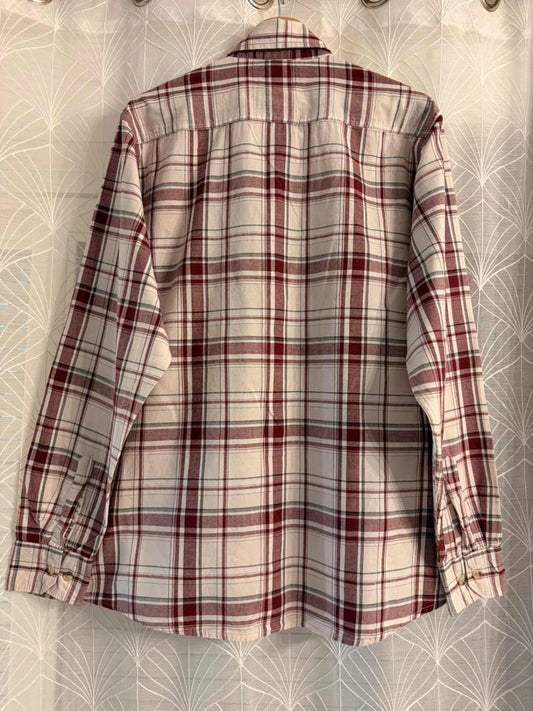Camicia Wrangler a Quadri Bordeaux/Grigio/Bianco - L