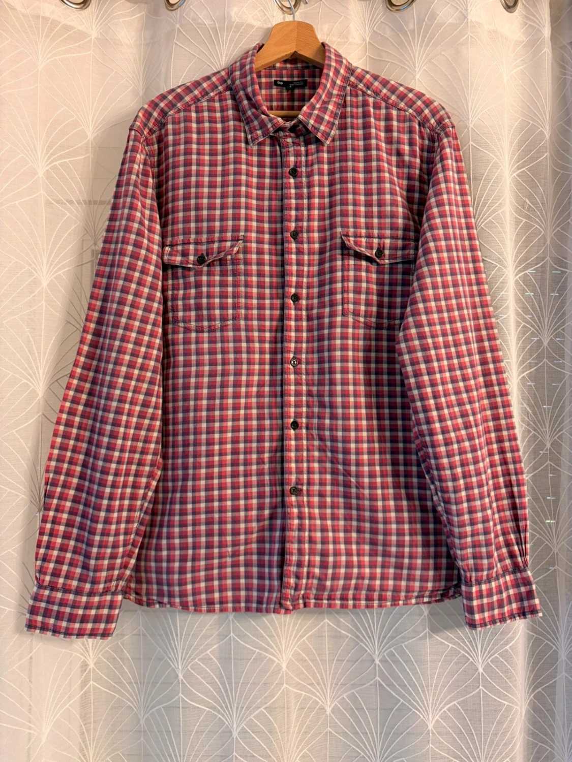 👕 Chemise Gap Classic Fit Rouge, Blanc & Marine - L