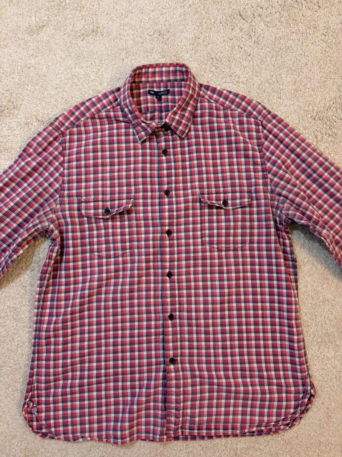 👕 Chemise Gap Classic Fit Rouge, Blanc & Marine - L