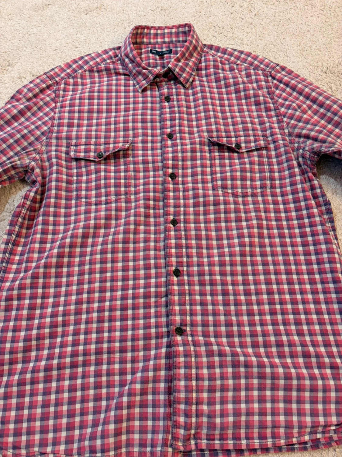 👕 Chemise Gap Classic Fit Rouge, Blanc & Marine - L