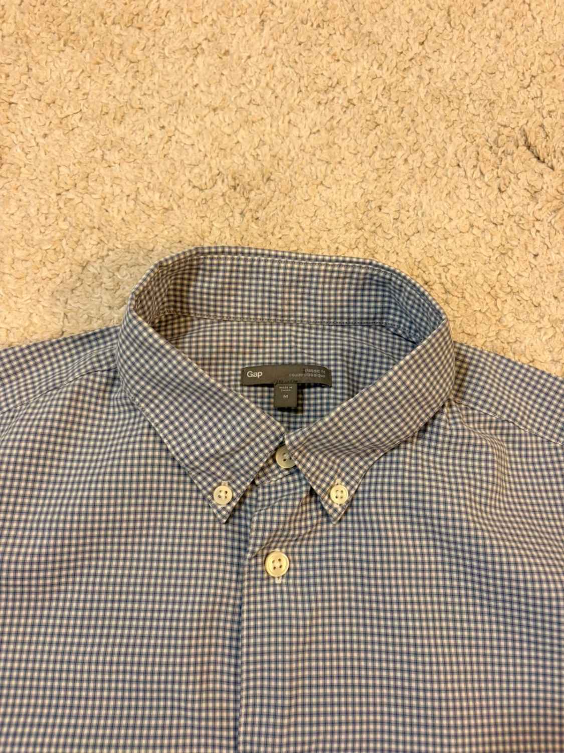 👕 Chemise Gap Classic Fit Blanc, Gris & Marine - M