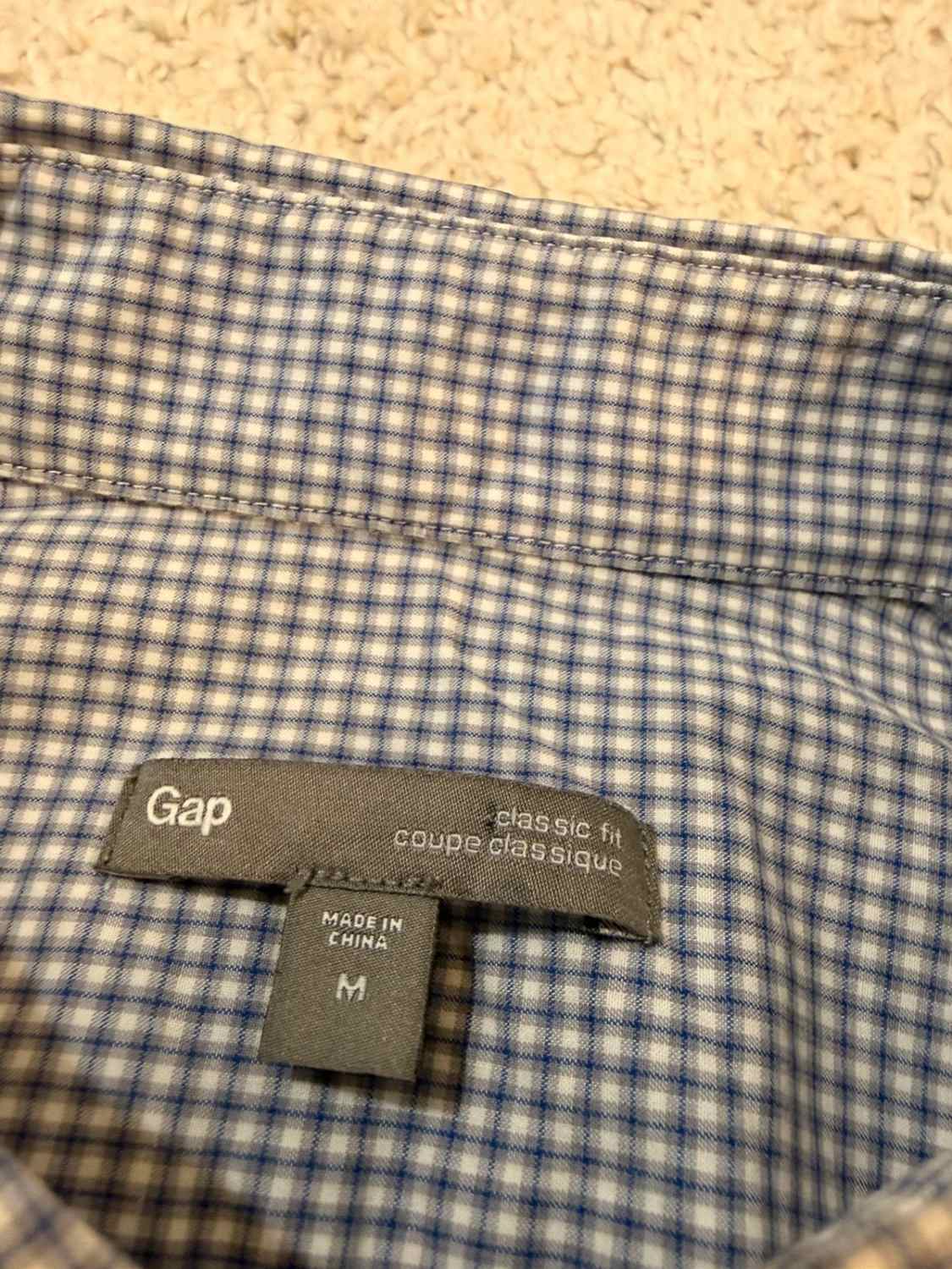 👕 Chemise Gap Classic Fit Blanc, Gris & Marine - M