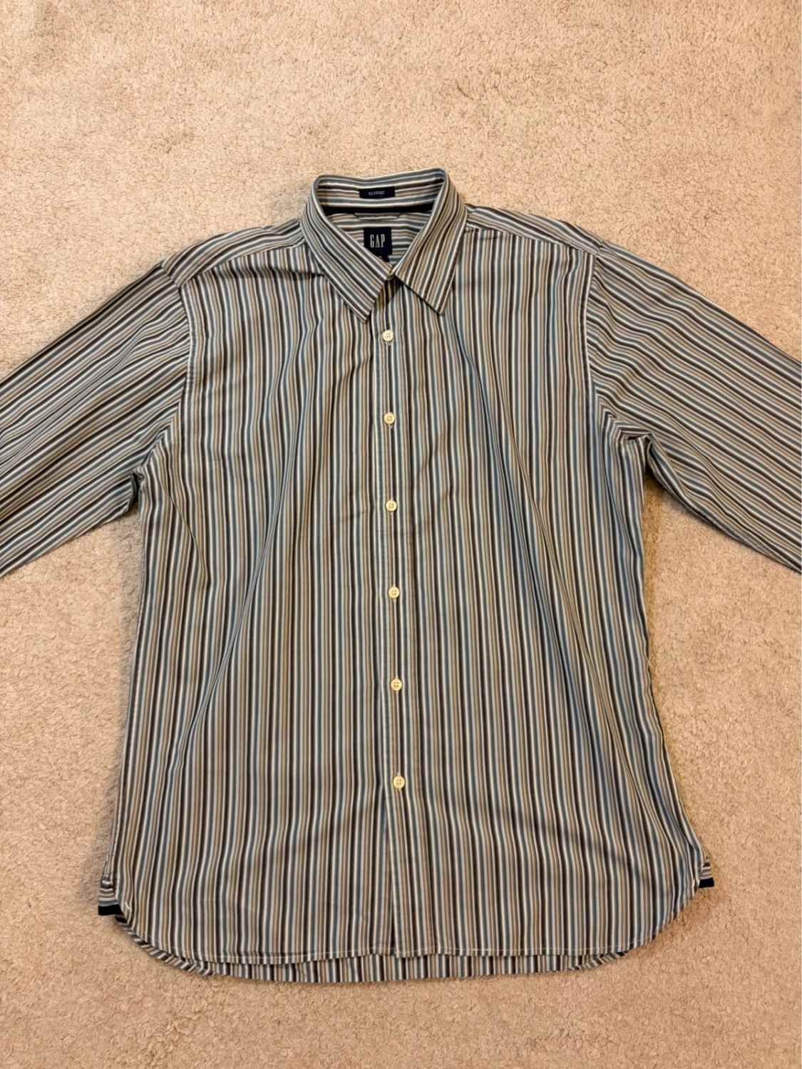 👕 Chemise Gap Classic Noir, Blanc, Kaki & Bleu - L