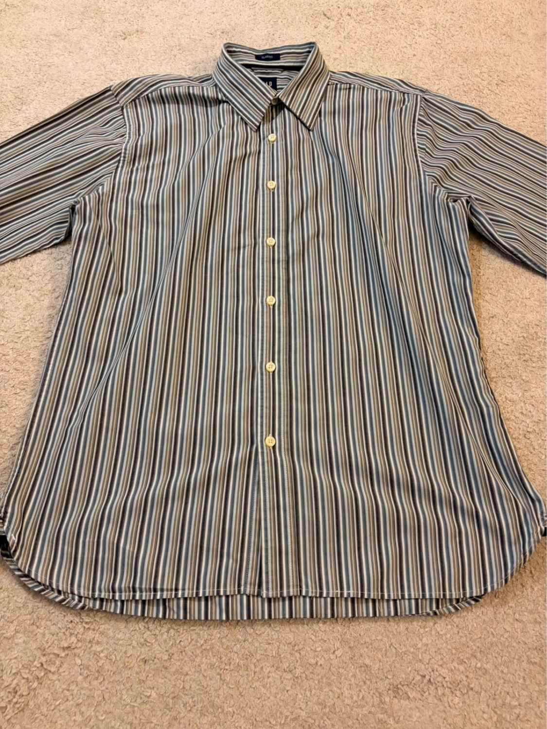 👕 Chemise Gap Classic Noir, Blanc, Kaki & Bleu - L