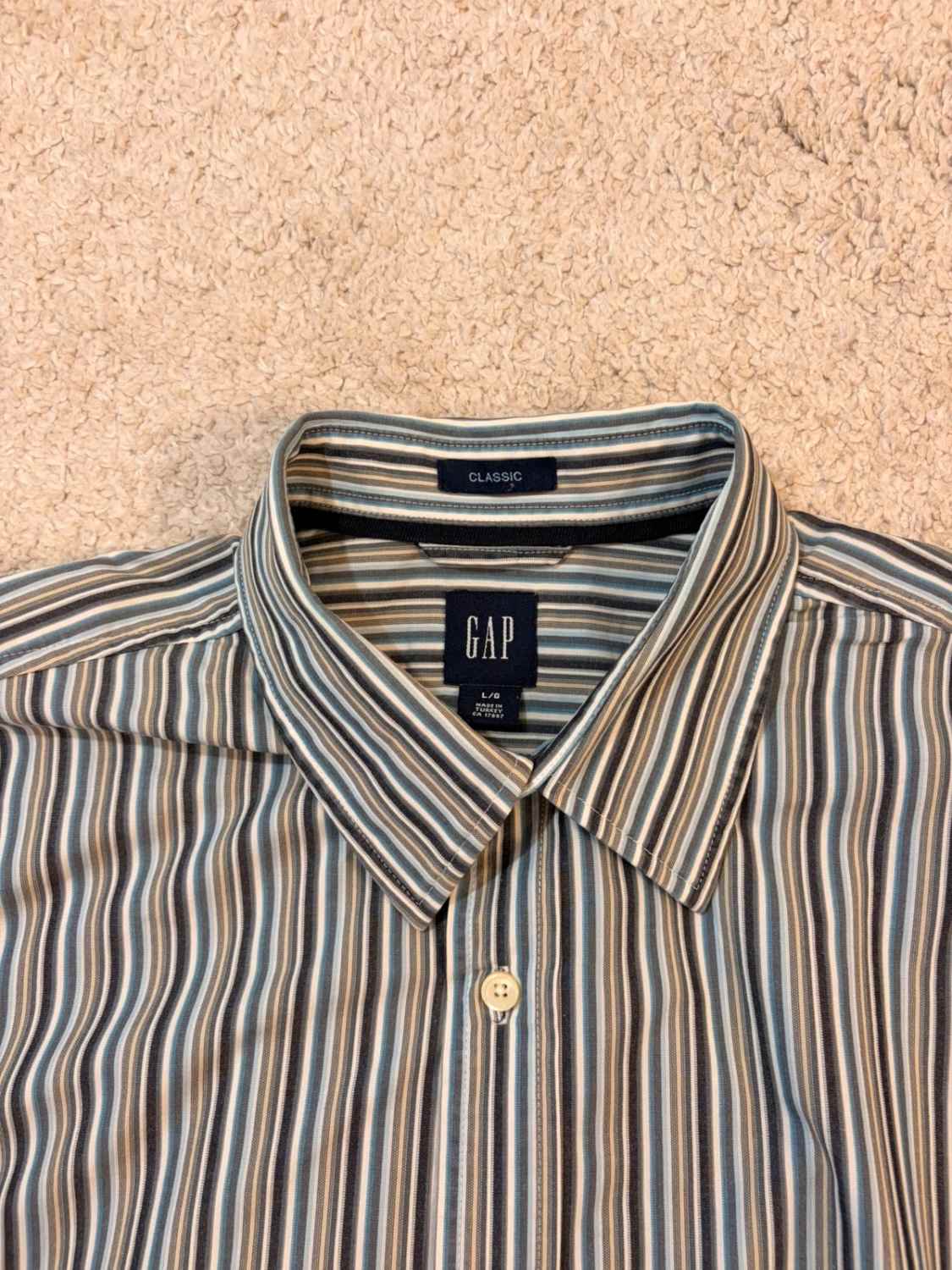 👕 Chemise Gap Classic Noir, Blanc, Kaki & Bleu - L