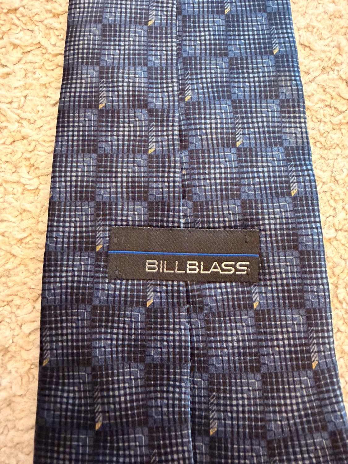 👔 Cravate Bill Blass - Soie Noir & Bleu