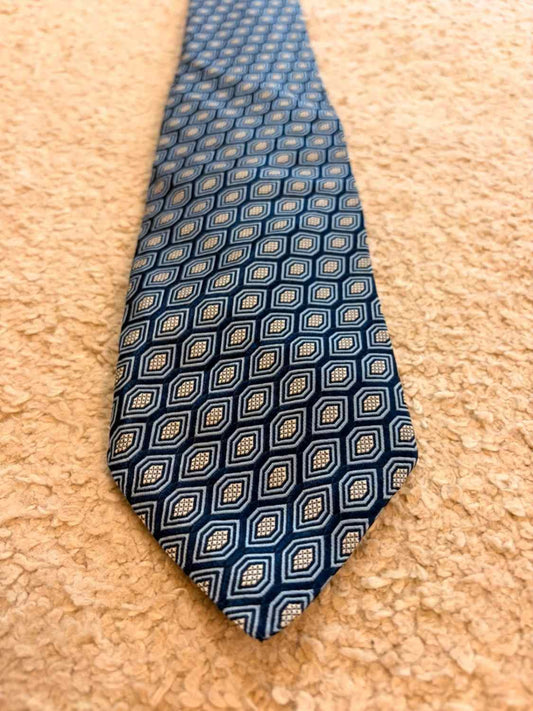 👔 Cravate Robert Talbott - Soie Marine & Gris