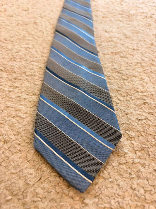 👔 Cravate Calvin Klein - Rayures Bleu/Gris