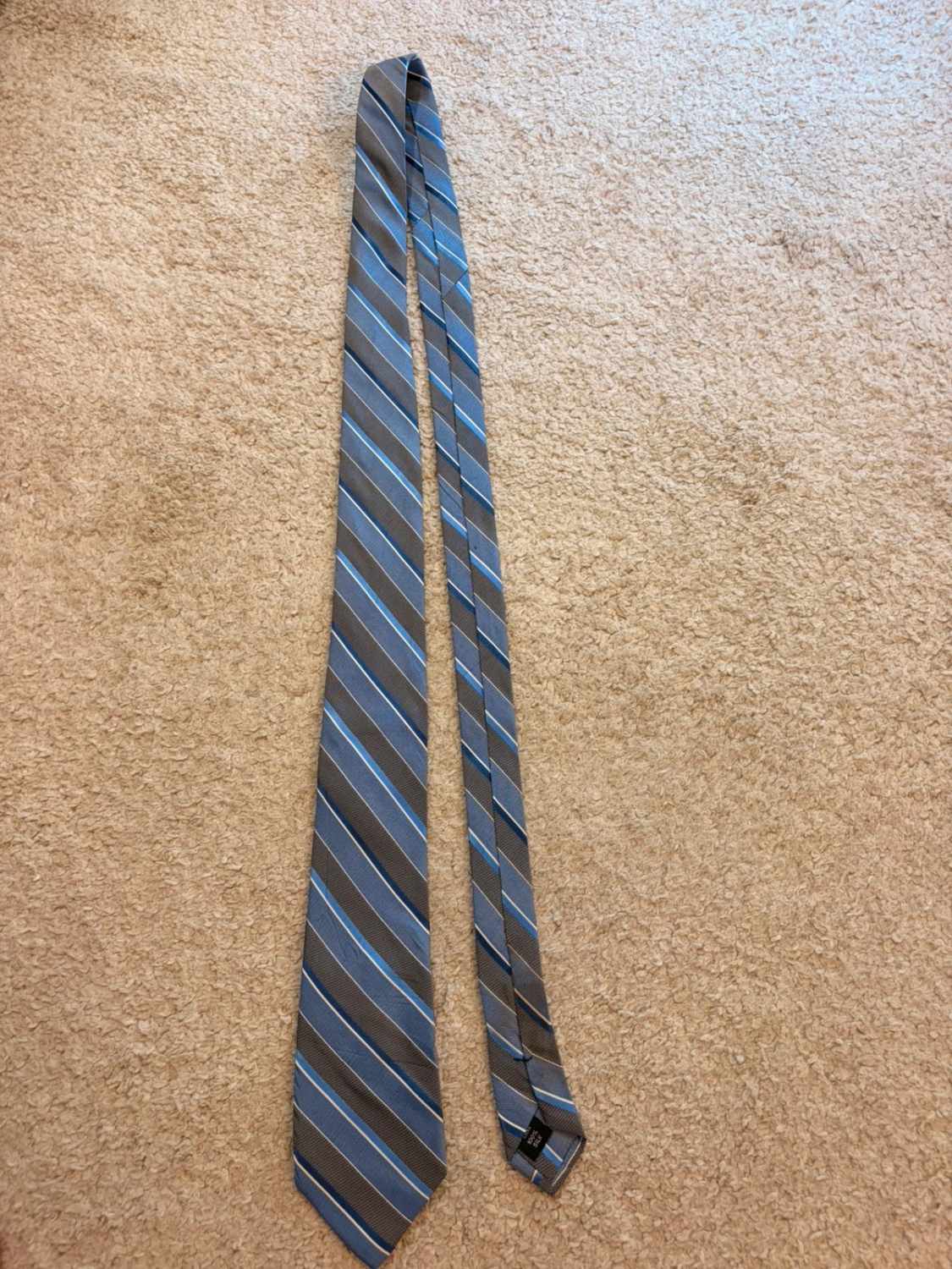 👔 Cravate Calvin Klein - Rayures Bleu/Gris