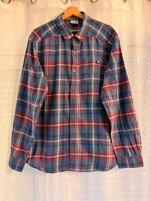 👕 Chemise Columbia Flanelle Bordeaux & Bleu - L
