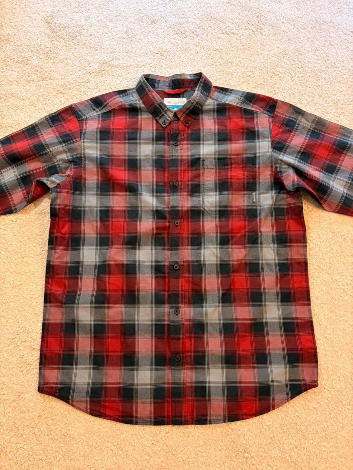 Chemise Columbia à carreaux Noir, Gris, Bordeaux & Rouge - XL