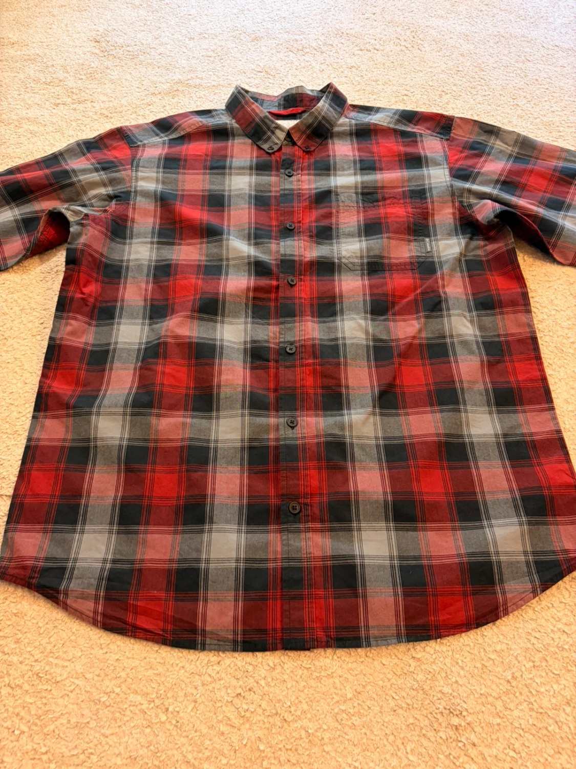 Chemise Columbia à carreaux Noir, Gris, Bordeaux & Rouge - XL