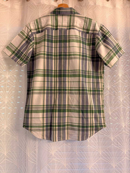 Camisa Columbia Regular Fit Blanco, Verde y Azul - S