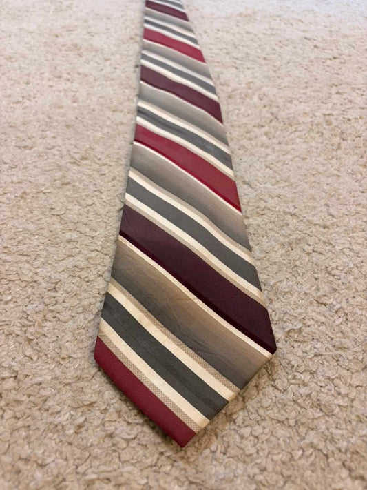 👔 Cravate Axcess - Rayures Bordeaux & Kaki
