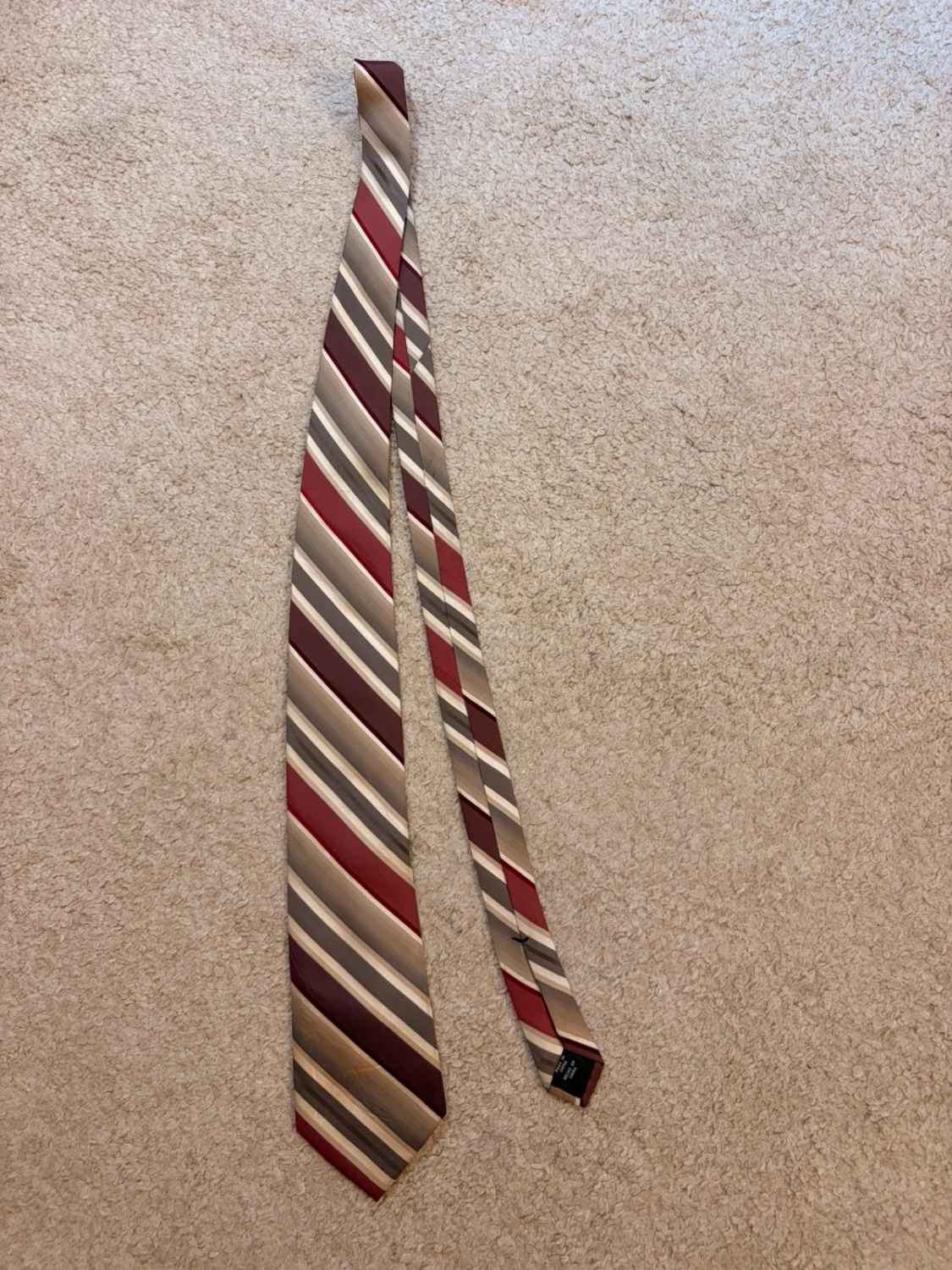 👔 Cravate Axcess - Rayures Bordeaux & Kaki