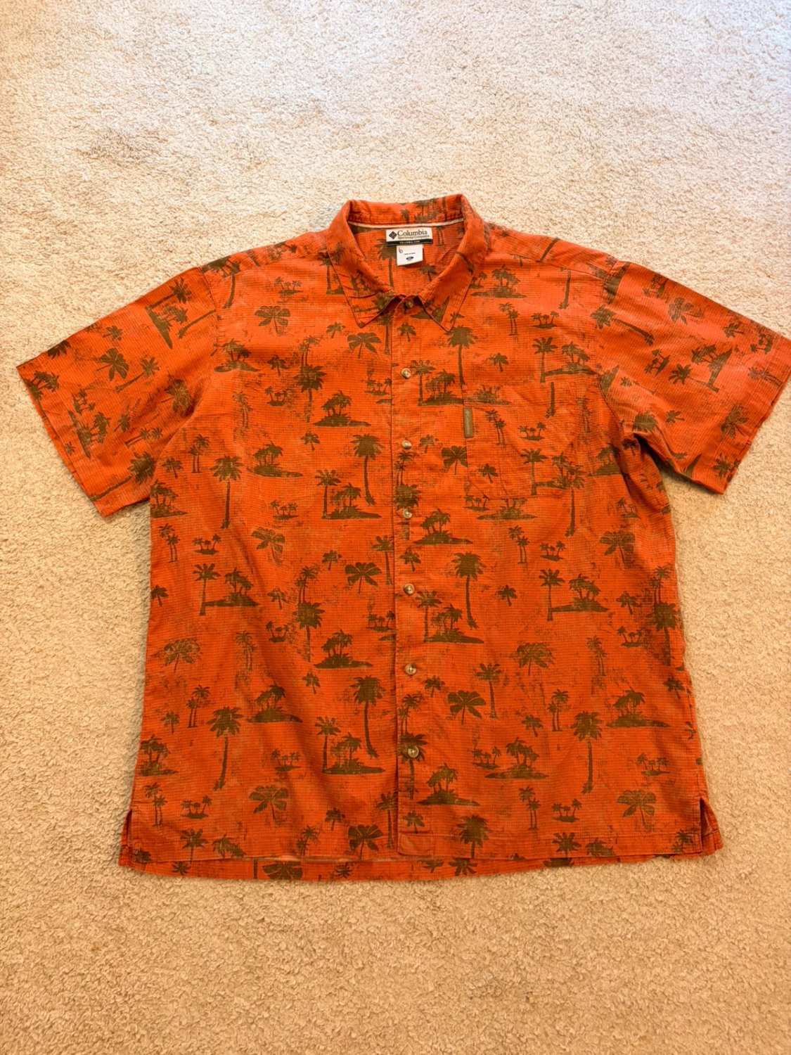 👕 Chemise Columbia Manches Courtes Corail & Kaki - XL