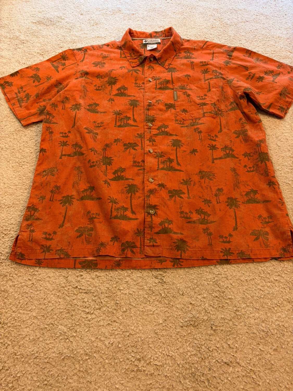 👕 Chemise Columbia Manches Courtes Corail & Kaki - XL