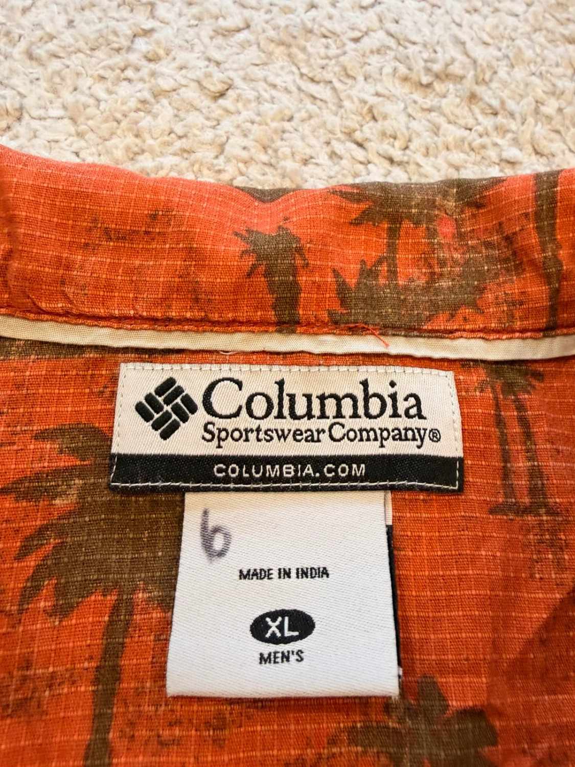 👕 Chemise Columbia Manches Courtes Corail & Kaki - XL