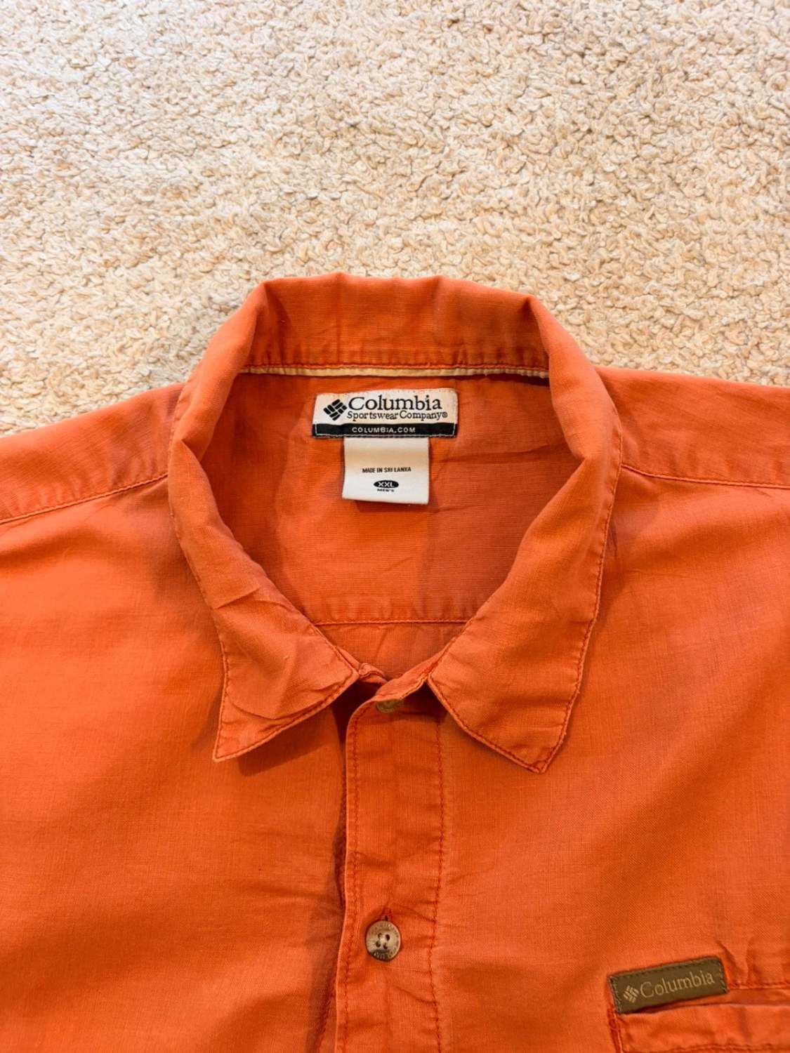 👕 Chemise Columbia Manches Courtes Orange - XXL