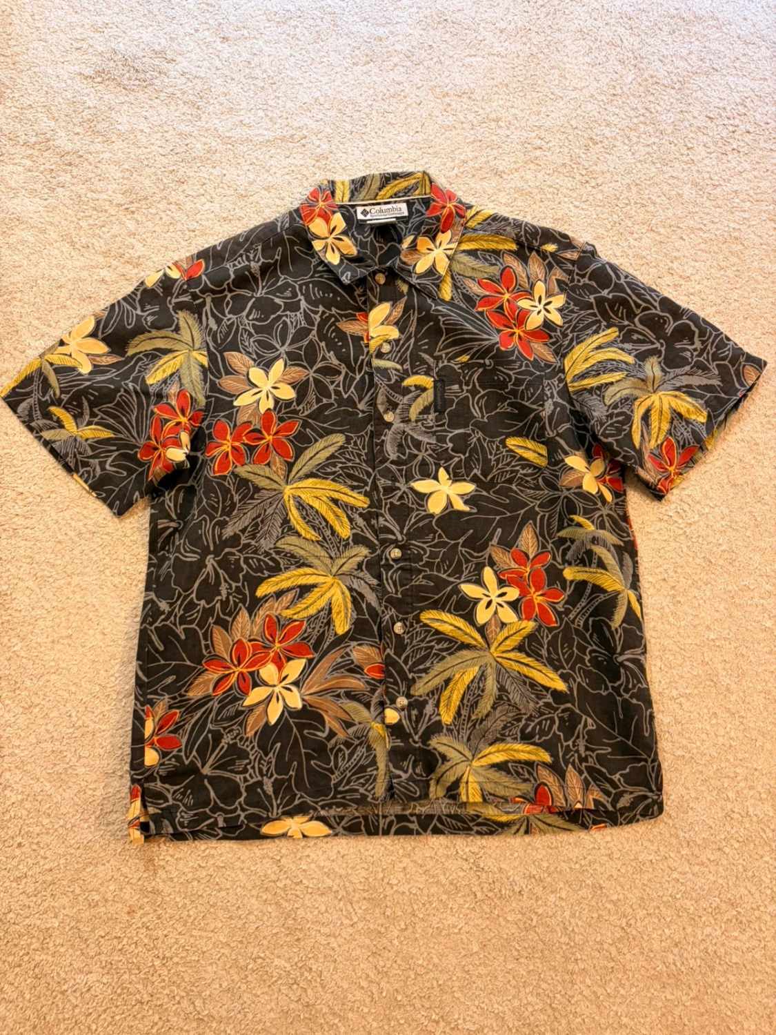 👕 Chemise Columbia à motifs Fleurs Noir & Multicolore - S