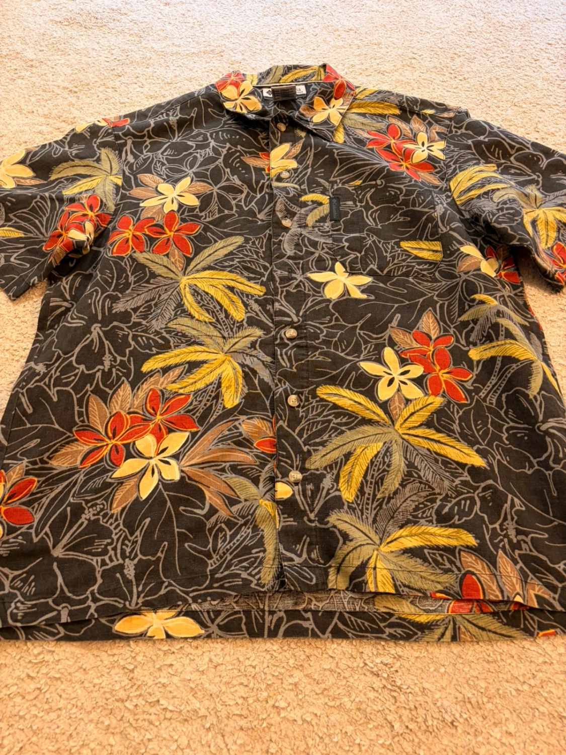 👕 Chemise Columbia à motifs Fleurs Noir & Multicolore - S