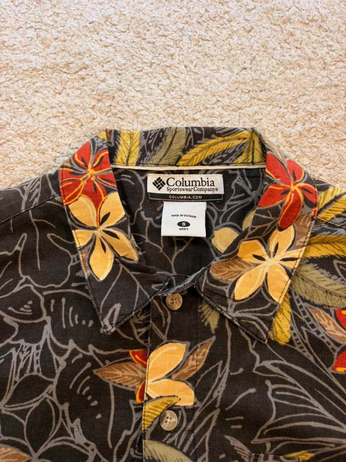 👕 Chemise Columbia à motifs Fleurs Noir & Multicolore - S