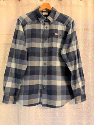 👕 Chemise Columbia Flanelle Bleu & Gris - S