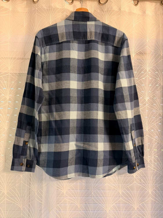 👕 Camisa Columbia de franela azul y gris - S
