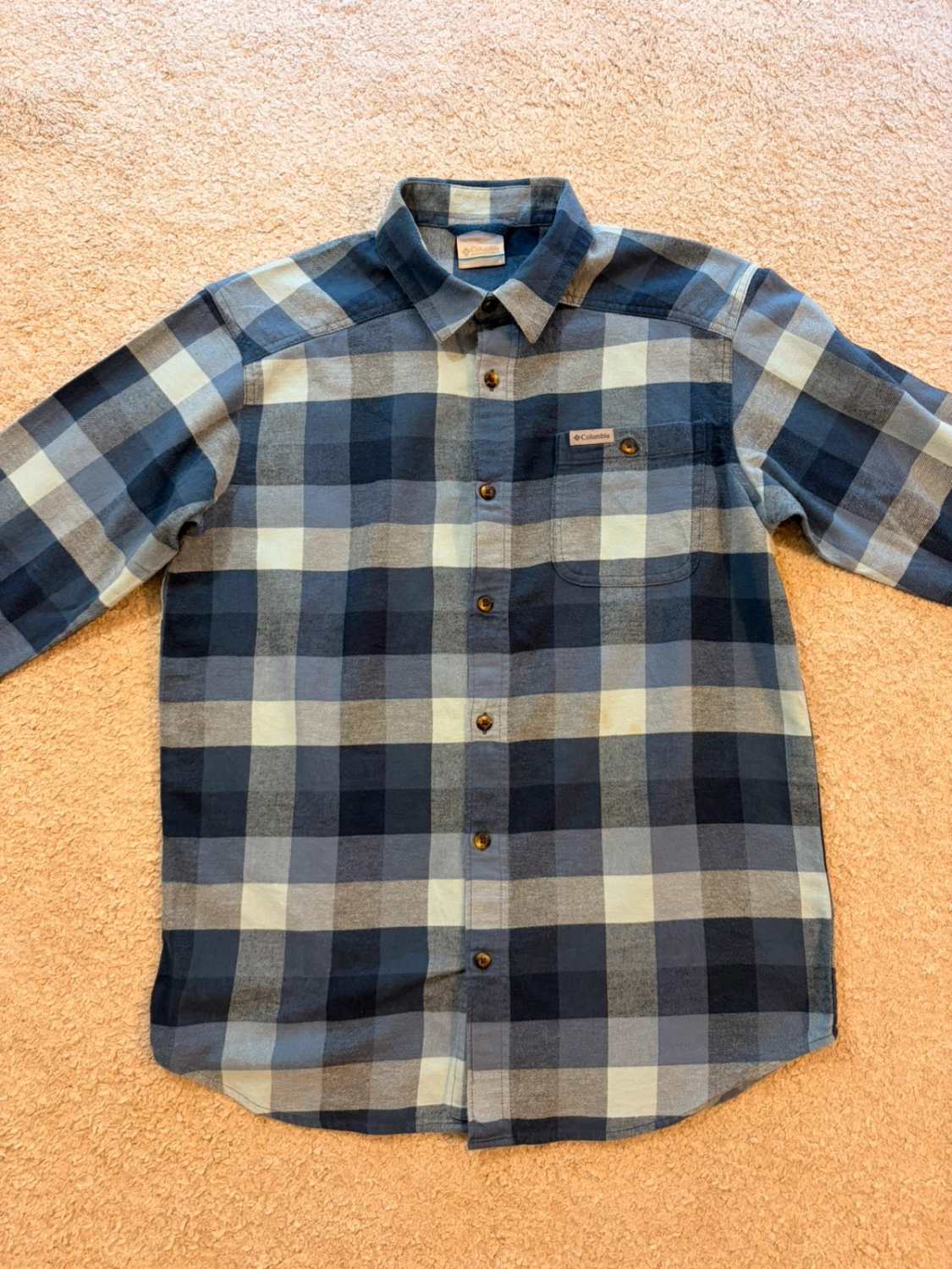 👕 Chemise Columbia Flanelle Bleu & Gris - S
