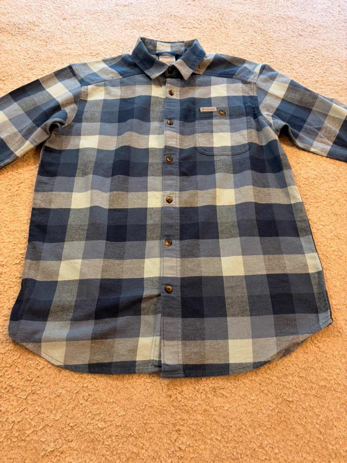👕 Chemise Columbia Flanelle Bleu & Gris - S