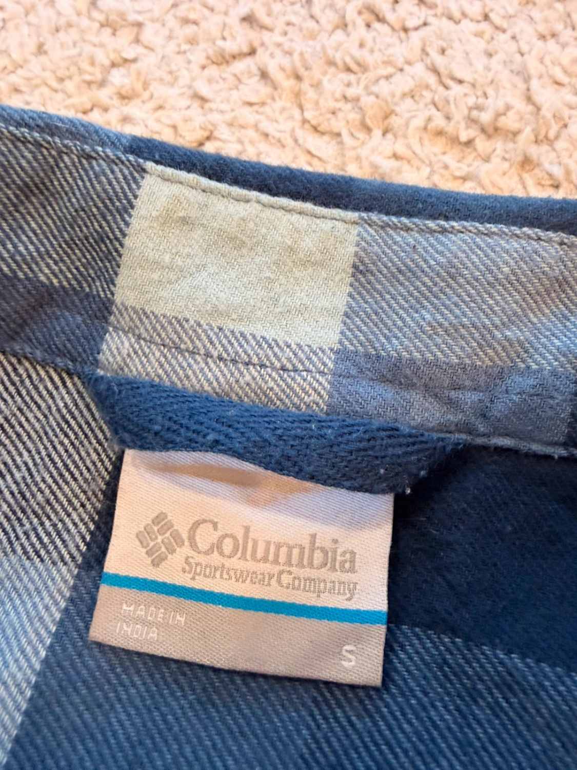 👕 Chemise Columbia Flanelle Bleu & Gris - S