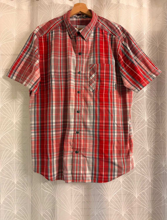 Chemise Columbia L Manches Courtes | Omni-Wick | Carreaux Rouge Corail | Sport & Style