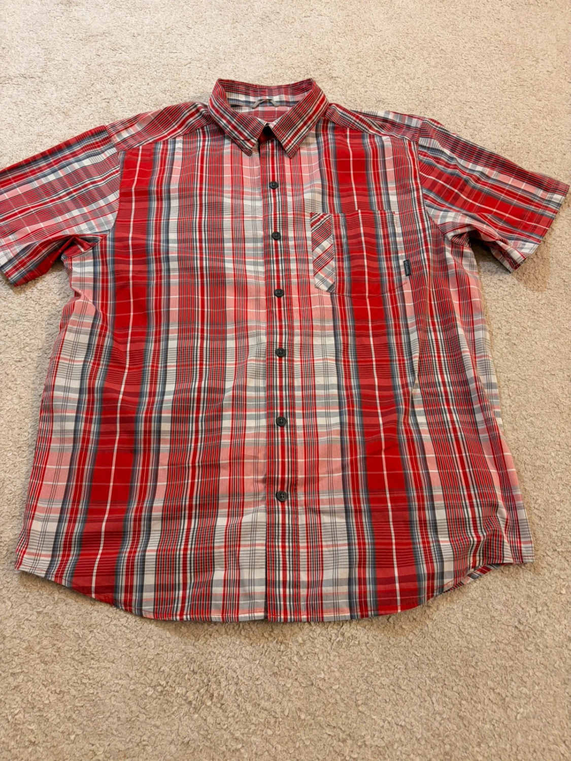 Camicia Columbia L Maniche Corte | Omni-Wick | Quadri Rosso Corallo | Sport & Stile