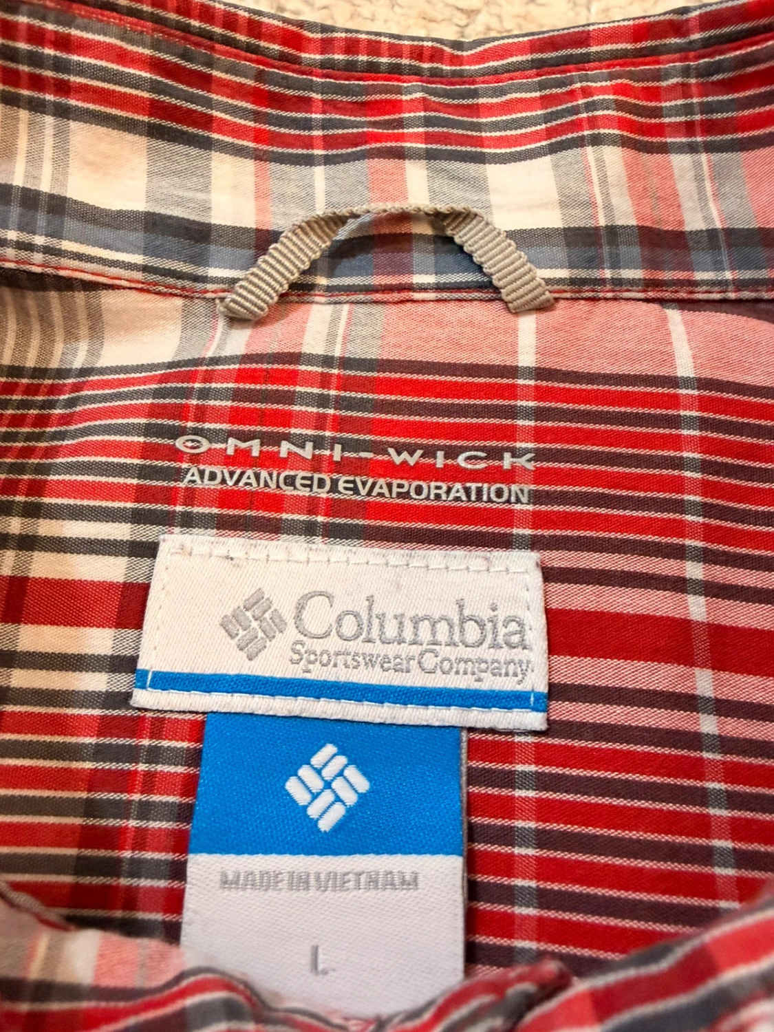Camicia Columbia L Maniche Corte | Omni-Wick | Quadri Rosso Corallo | Sport & Stile