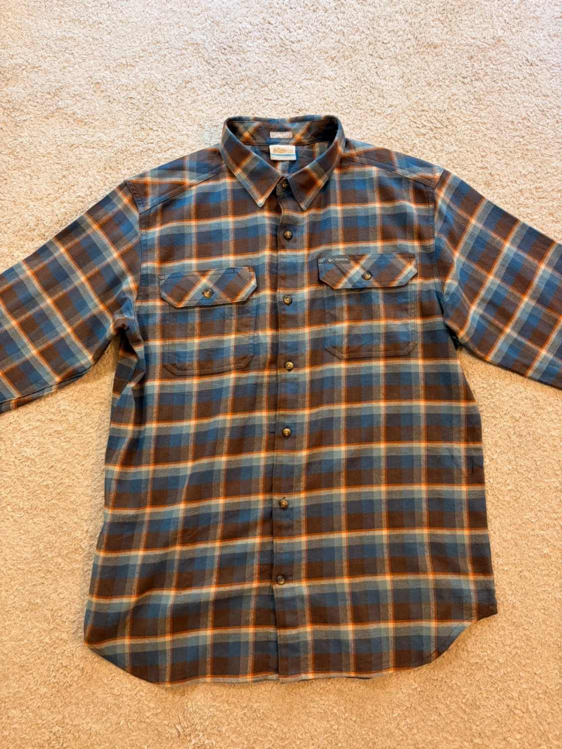 Chemise Columbia Omni-Wick Flanelle Bleu, Marron & Orange - M