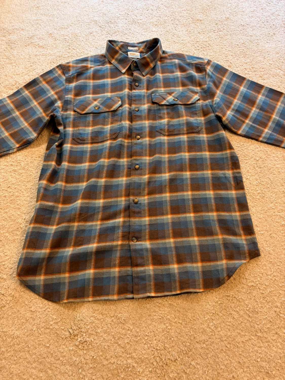 Chemise Columbia Omni-Wick Flanelle Bleu, Marron & Orange - M