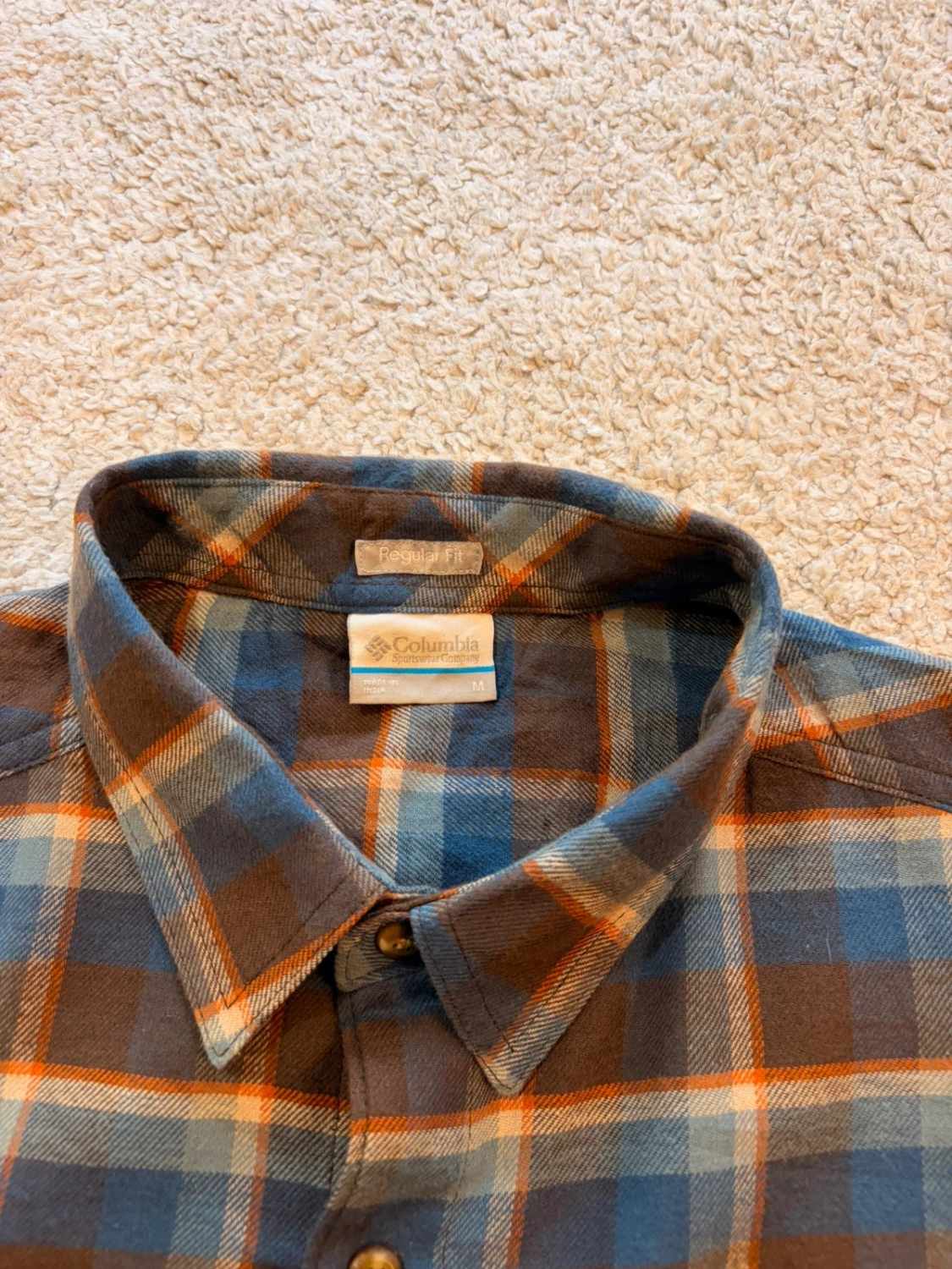 Chemise Columbia Omni-Wick Flanelle Bleu, Marron & Orange - M