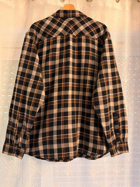 Camisa Columbia de franela negro, beige y marrón - XL